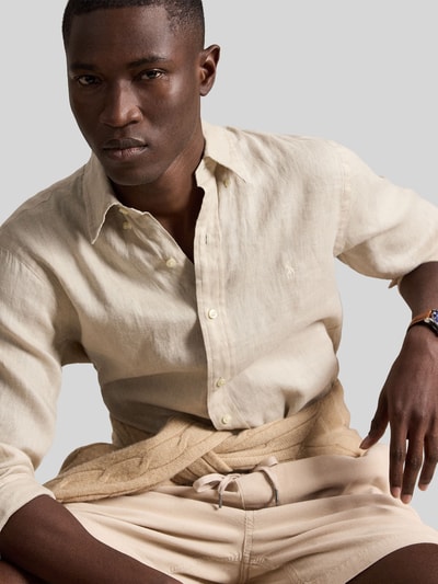 Polo Ralph Lauren Relaxed Fit Freizeithemd aus reinem Leinen Hellgrau 3