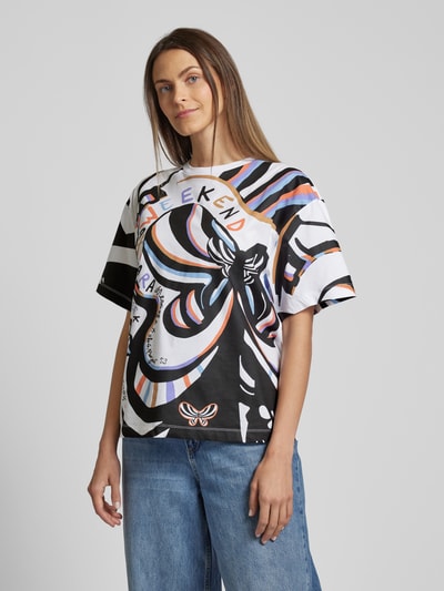 Weekend Max Mara T-shirt met all-over print, model 'VITERBO' Wit - 4