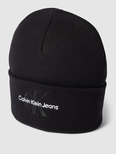 CK Calvin Klein Beanie met labelstitching, model 'EMBRO' Zwart - 1