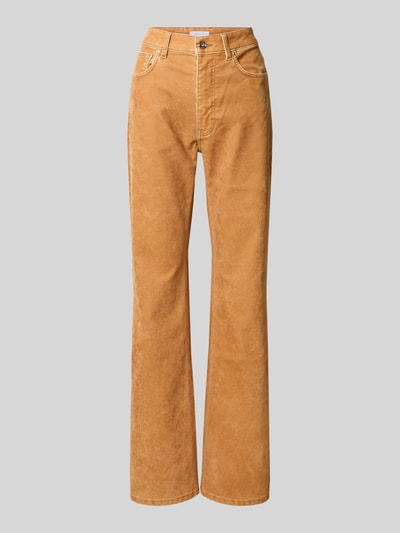 Rabanne High Waist Cargohose mit Cordstruktur Camel 1