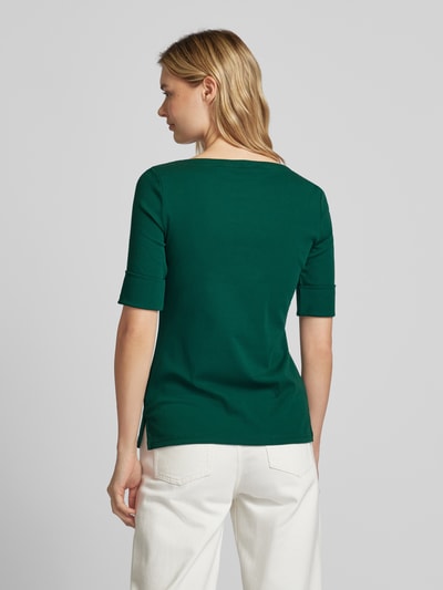 Lauren Ralph Lauren T-shirt met boothals, model 'JUDY' Donkergroen - 5