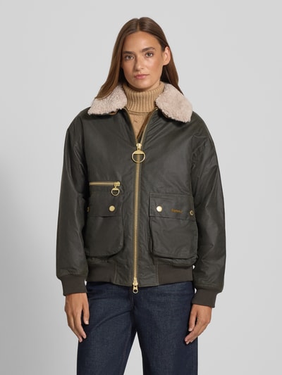 Barbour Bomberka o kroju regular fit z czystej woskowanej bawełny model ‘MAXINE’ Oliwkowy 4