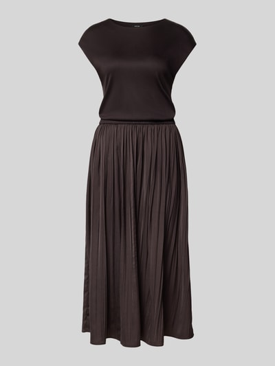 OPUS Midi-jurk van viscose in een 2-in-1-look, model 'Wabella' Chocoladebruin - 2