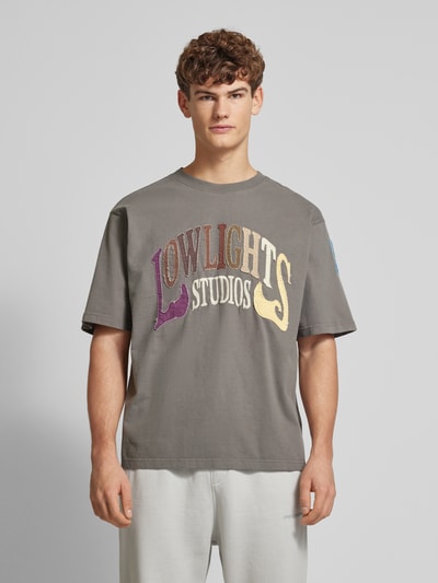 Low Lights Studios T-Shirt mit Label-Patch Modell 'SPARKLE' Stein 4