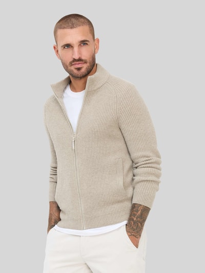 Brax Strickjacke aus Kaschmir-Misch mit Stehkragen Mittelbraun 4