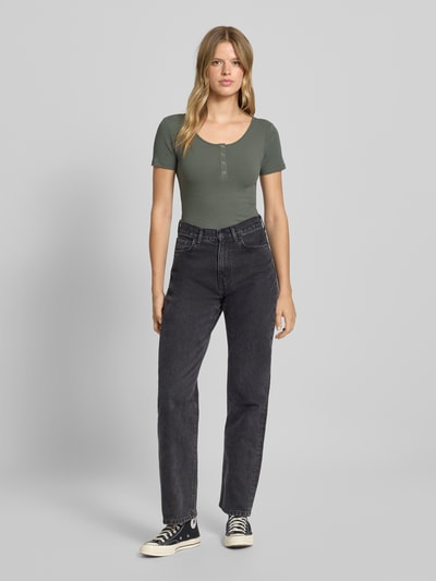 Pieces T-shirt o kroju slim fit z mieszanki bawełny model ‘KITTE’ Trzcinowy 1