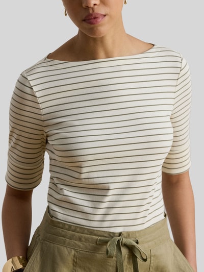 Lauren Ralph Lauren regular fit T-shirt van katoenmix Zand - 3