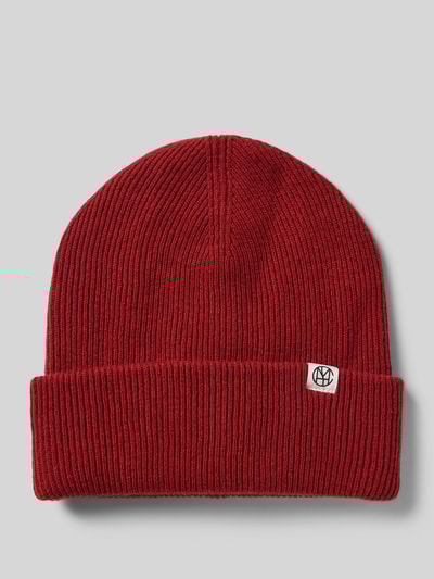 MSCH Copenhagen Beanie aus Wolle mit Label-Patch Bordeaux 1