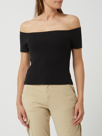 URBAN CLASSICS Off-Shoulder-Shirt mit Rippenstruktur  Black 4