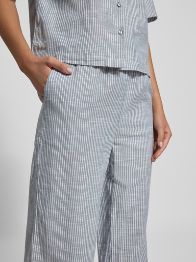 Pieces Wide leg broek van een mix van katoen en linnen, model 'APIA' Bleu - 3