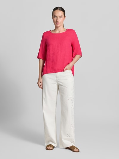 ZABAIONE Relaxed Fit Leinenbluse mit 1/2-Arm Modell 'Pa44ulaa' Pink 1