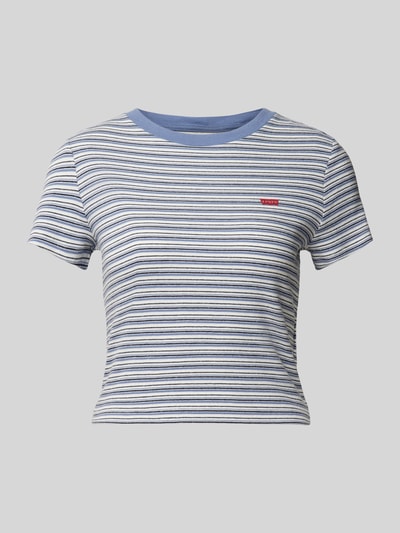 Levi's® T-shirt met labelprint Rookblauw - 2