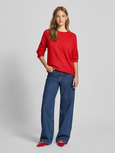 Pieces Regular fit coltrui met raglanmouwen, model 'JULIANA' Rood - 1