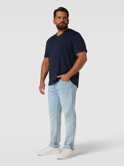S.Oliver Plus PLUS SIZE T-Shirt mit V-Ausschnitt Marine 1