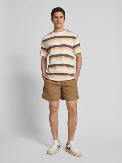 WOODBIRD Regular Fit Shorts mit Gürtel Modell 'Choi' Hellbraun 1