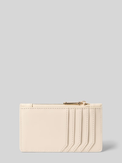 Produktfoto, Portemonnaie mit Logo-Detail Modell 'Clio' von VALENTINO BAGS in cremefarbenem Leder-Look, goldener Reißverschluss, Außen-Steckfächer