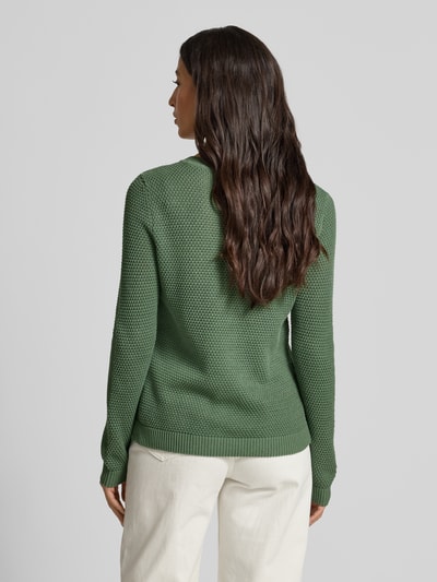 Vila Sweter z dzianiny z prążkowanymi wykończeniami model ‘dalo’ Trzcinowy 5