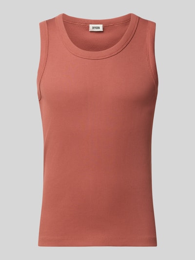 Produktfoto, Tanktop in Ripp-Optik Modell 'Nathan' von Drykorn, rostrot, reine Baumwolle, Slim Fit, Rundhalsausschnitt, glatte Textur