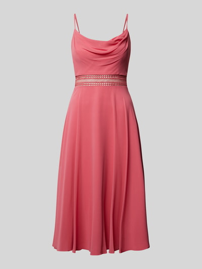 V.M. Cocktailkleid mit Wasserfall-Ausschnitt Pink 1