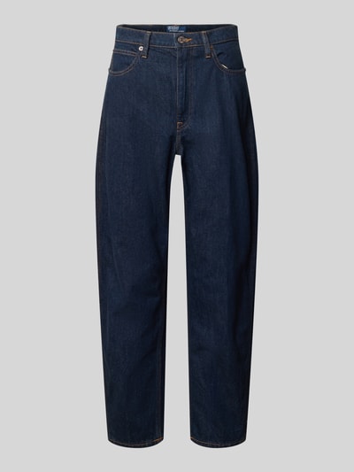 Produktfoto, granatowe jeansy 'Tapered Fit Barrel Jeans aus reiner Baumwolle' od Polo Ralph Lauren, damskie, gładka faktura