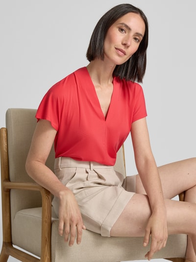 FREE/QUENT Bluzka o kroju regular fit z dekoltem w serek model ‘Yrsa’ Jasnoczerwony 3