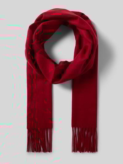 Fraas Sjaal met koordjes, model 'Cashmink' Rood - 1