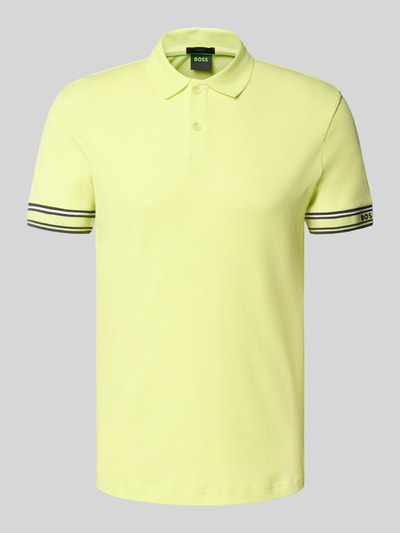 BOSS Green Slim Fit Poloshirt aus reiner Baumwolle Modell 'POLO ZONE' Hellgruen 2
