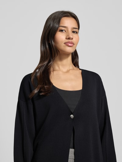 Jake*s Collection Gebreid jack met knoopsluiting. Zwart - 3