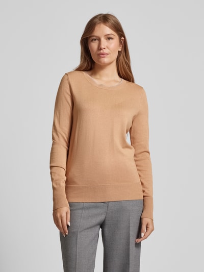 Christian Berg Woman Gebreide pullover met ronde hals Camel gemêleerd - 4