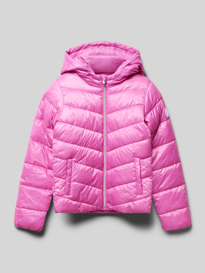 Only Straight Fit Steppjacke mit Reißverschluss und Eingrifftaschen Modell 'THEA' Pink 1