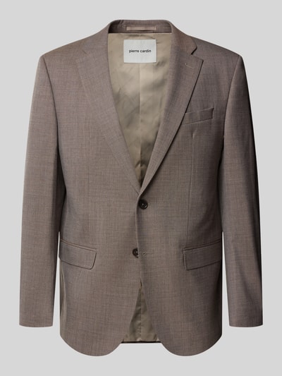 Produktfoto, marynarka na 2 guziki Slim Fit model 'Grant' od Pierre Cardin, kolor jasnobrązowy, Kołnierz z połami, kieszenie z patką, Długość tyłu w rozmiarze 50: 73 cm, Szerokość ramion w rozmiarze 50: 46 cm, Długość rękawów w rozmiarze 50: 64 cm