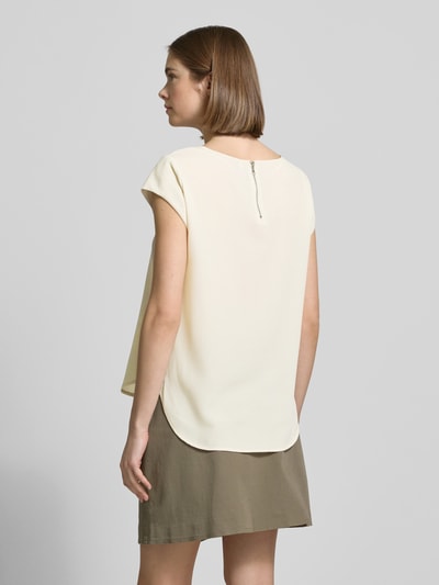 Only Loose fit blouse met korte mouwen in crêpelook, model 'VIC' Ecru - 5