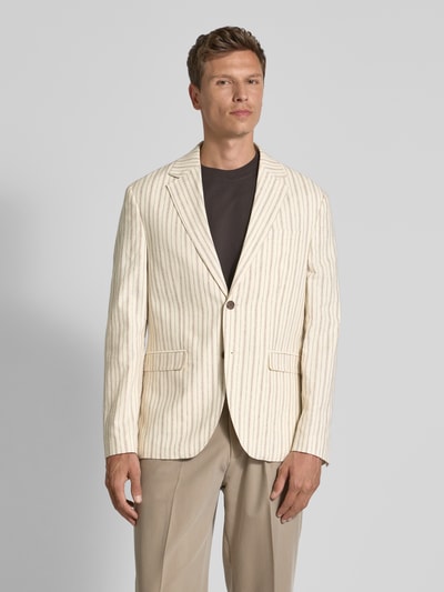 SELECTED HOMME Regular Fit Sakko aus Leinen-Baumwoll-Mix Modell 'HENLEY' Offwhite 4