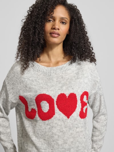 ZABAIONE Loose fit gebreide pullover met wol Middengrijs - 3