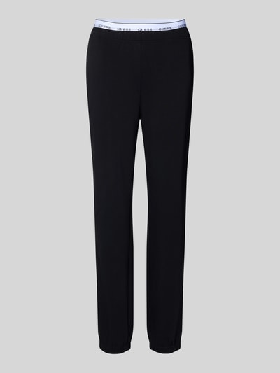 Guess Spodnie dresowe o kroju regular fit z paskiem z logo model ‘SOFIA’ Czarny 2