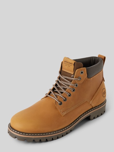 Jack & Jones Lederboots mit Label-Badge Modell 'QUEENSWAY' Beige 1