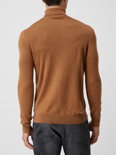 Christian Berg Men Rollkragenpullover aus Wollmischung  Cognac Melange 5