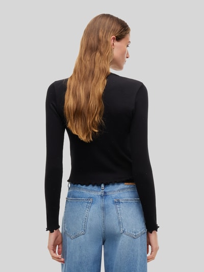 Tommy Jeans Bluzka z długim rękawem ze zrolowanym brzegiem Czarny 5