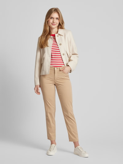 Marc Cain Slim Fit Hose in unifarbenem Design Modell 'SILEA' Sand 1