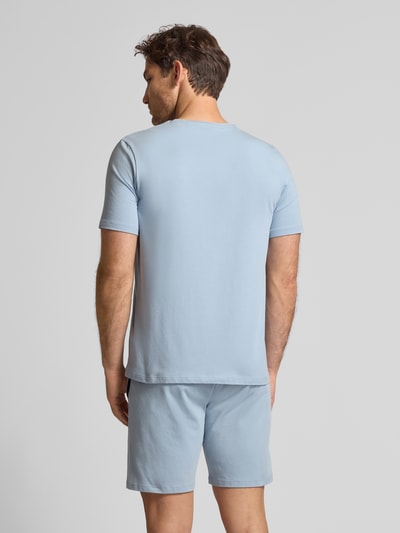 BOSS Regular fit T-shirt van mix van katoen en elastaan Lichtblauw - 5