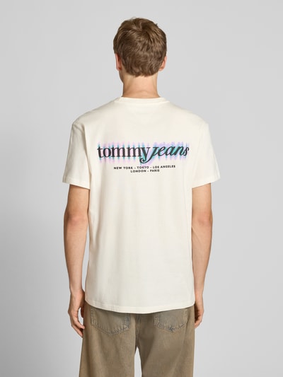 Tommy Jeans Regular fit T-shirt van puur katoen Offwhite - 4