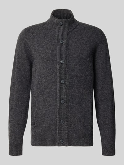 Barbour Cardigan mit Stehkragen Essential PATCH Graphit 1