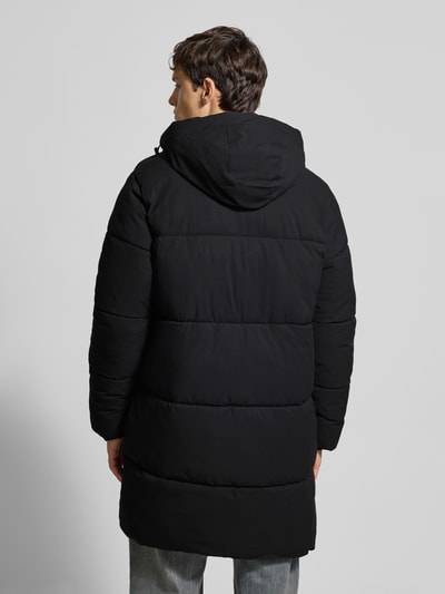JACK & JONES Regular fit gewatteerde lange jas met capuchon, model 'Jorvester' Zwart - 5