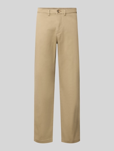 Produktfoto, sandfarbene, gerade geschnittene Chino mit glatter Textur, Straight Fit Chino aus Baumwoll-Mix Modell 'Miles' von Selected, Herren Chino