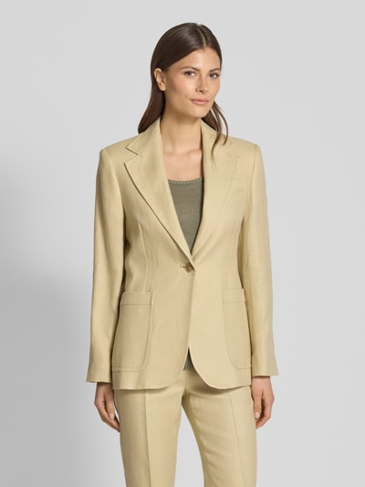 Weekend Max Mara Taillierter Blazer aus Baumwoll-Leinen-Mix Modell 'GALLI' Sand 4