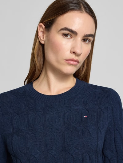 Tommy Hilfiger Regular Fit Strickpullover aus reiner Wolle Marine 3