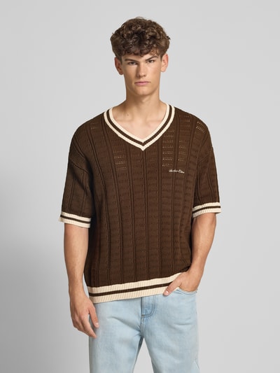 ANOTHER COTTON LAB Strickpullover mit gerippten Abschlüssen Mittelbraun 5