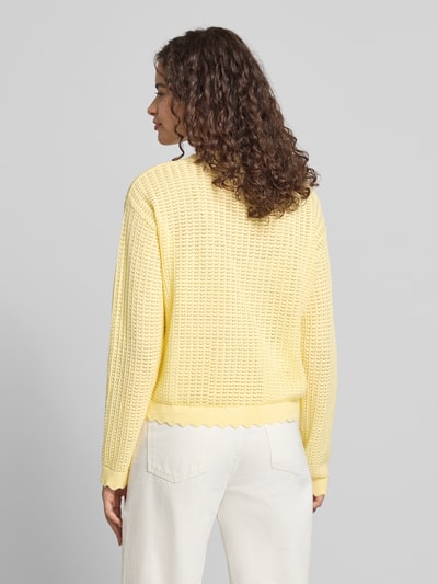 PIECES Boxy Fit Pullover aus reiner Baumwolle Modell 'SCOUT' Hellgelb 5