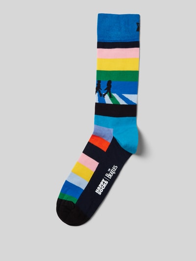 Happy Socks Socken mit Label-Print Modell 'Beatles' Royal 1