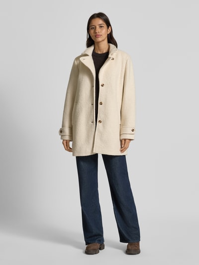 ICHI Relaxed fit lange jas van wolmix, model 'Tipa' Offwhite - 1